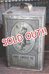 画像: dp-260204-59 NATIONAL LEAD COMPANY 1920's-1930's PURE LINSEED OIL 38 POUNDS CAN