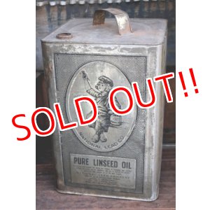 画像: dp-260204-59 NATIONAL LEAD COMPANY 1920's-1930's PURE LINSEED OIL 38 POUNDS CAN