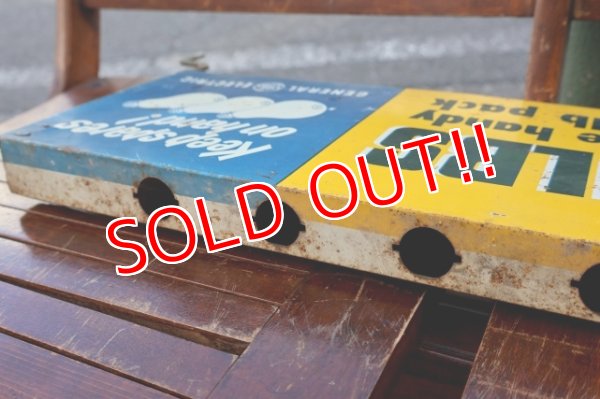 画像9: dp-260204-57 GENERAL ELECTRIC / 1940's-1950's GE BULBS W-sided Metal Sign