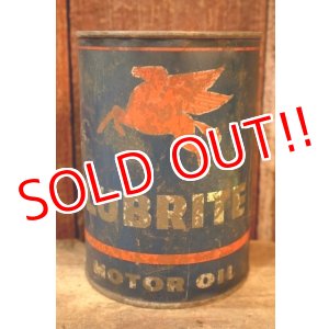 画像: dp-260204-88 Mobil LUBRITE / 1950's-1960's MOTOR OIL ONE U.S. QUART CAN