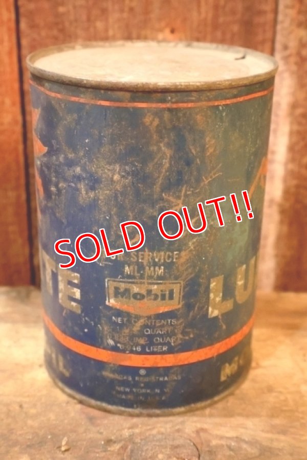 画像4: dp-260204-88 Mobil LUBRITE / 1950's-1960's MOTOR OIL ONE U.S. QUART CAN