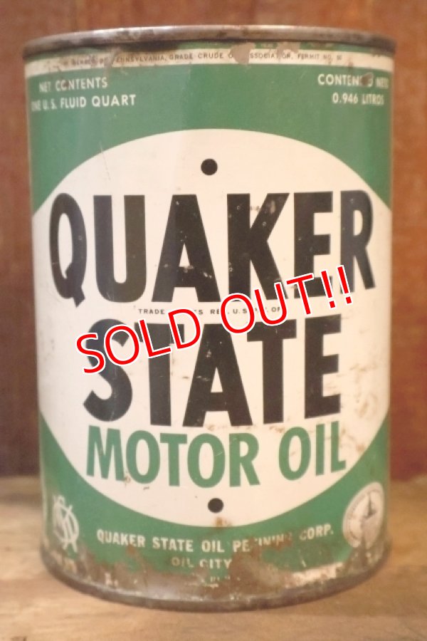 画像1: dp-260204-105 QUAKER STATE MOTOR OIL 1940's ONE U.S. QUART CAN