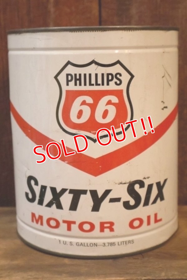 画像1: dp-260204-92 PHILLIPS 66 SIXTY-SIX MOTOR OIL ONE U.S. GALLON CAN