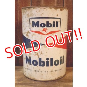 画像: dp-260204-70 Mobil Mobiloil 1950's-1960's 5 U.S. QUARTS CAN