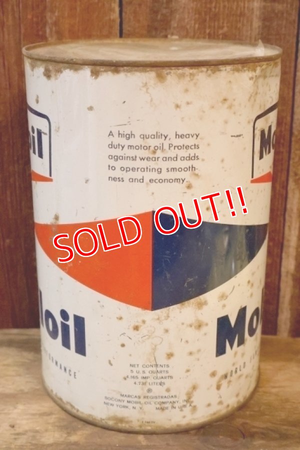 画像5: dp-260204-70 Mobil Mobiloil 1950's-1960's 5 U.S. QUARTS CAN