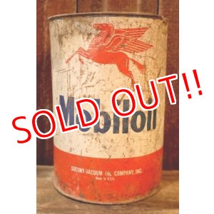 画像: dp-260204-71 Mobil Mobiloil 1940's-1950's 5 U.S. QUARTS CAN