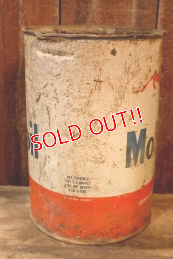 画像5: dp-260204-71 Mobil Mobiloil 1940's-1950's 5 U.S. QUARTS CAN