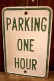 画像1: dp-260204-08 PARKING ONE HOUR STEEL EMBOSSED STREET ROAD SIGN
