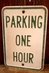 画像: dp-260204-08 PARKING ONE HOUR STEEL EMBOSSED STREET ROAD SIGN