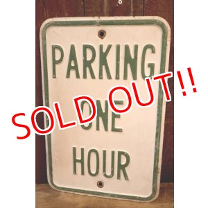 画像: dp-260204-08 PARKING ONE HOUR STEEL EMBOSSED STREET ROAD SIGN