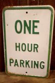 画像1: dp-260204-08 ONE HOUR PARKING STEEL EMBOSSED STREET ROAD SIGN