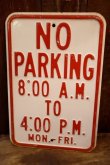 画像1: dp-260204-08 NO PARKING 8 A.M. TO 4 P.M. STEEL EMBOSSED STREET ROAD SIGN