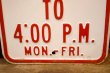 画像4: dp-260204-08 NO PARKING 8 A.M. TO 4 P.M. STEEL EMBOSSED STREET ROAD SIGN