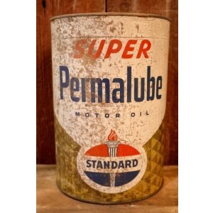 画像: dp-260204-69 STANDARD OIL COMPANY SUPER Permalube MOTOR OIL 1 1/4 GALLONS CAN
