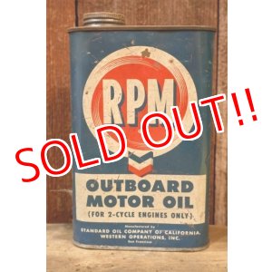 画像: dp-260204-74 RPM 1950's OUTBOARD MOTOR OIL ONE U.S. QUART CAN