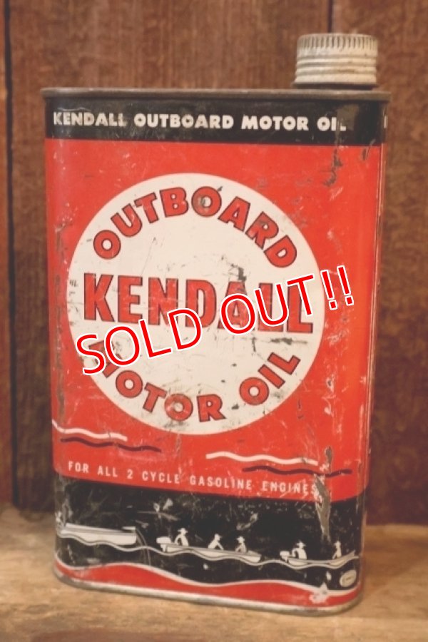 画像4: dp-260204-98 KENDALL 1940's-1950's OUTBOARD MOTOR OIL ONE U.S. QUART CAN