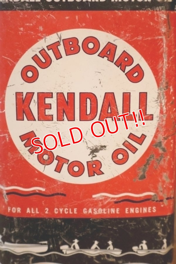 画像2: dp-260204-98 KENDALL 1940's-1950's OUTBOARD MOTOR OIL ONE U.S. QUART CAN