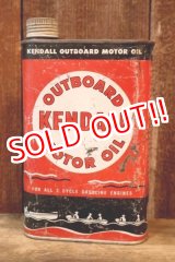 画像: dp-260204-98 KENDALL 1940's-1950's OUTBOARD MOTOR OIL ONE U.S. QUART CAN
