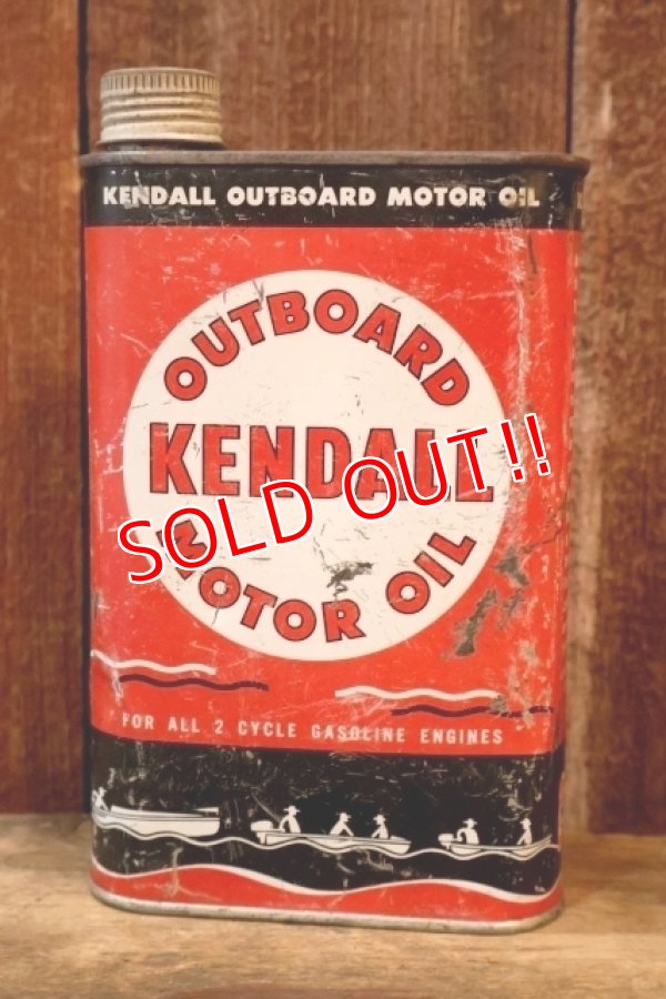 画像1: dp-260204-98 KENDALL 1940's-1950's OUTBOARD MOTOR OIL ONE U.S. QUART CAN