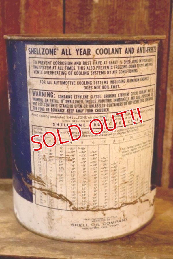 画像3: dp-260204-63 SHELL 1960's SHELLZONE COOLANT AND ANTI-FREEZE 1 U.S. GALLON CAN