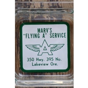 画像: dp-260204-60 MARV'S "FLYING A" SERVICE VINTAGE GLASS ASHTRAY