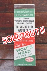 画像: dp-260204-120 WOLF'S HEAD MOTOR OIL 1950's Matchbook