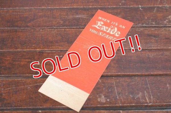 画像4: dp-260204-120 Exide Car Battery 1940's Matchbook