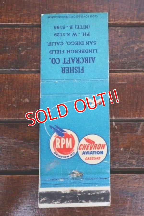 画像1: dp-260204-120 RPM CHEVRON AVITATIOM OIL Late1940's-1950's Matchbook