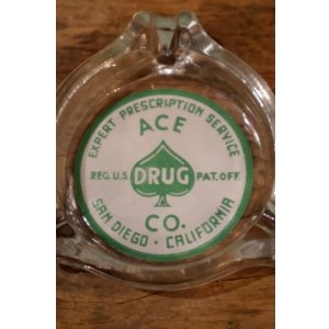 画像: dp-260204-60 ACE DRUG CO. VINTAGE GLASS ASHTRAY