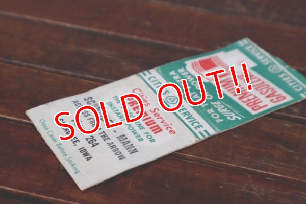 画像3: dp-260204-120 CITIES SERVIVE PREMIUM GASOLENE 1950's Matchbook