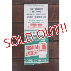 画像: dp-260204-120 CITIES SERVIVE PREMIUM GASOLENE 1950's Matchbook