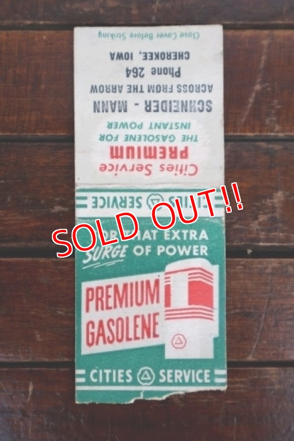 画像1: dp-260204-120 CITIES SERVIVE PREMIUM GASOLENE 1950's Matchbook