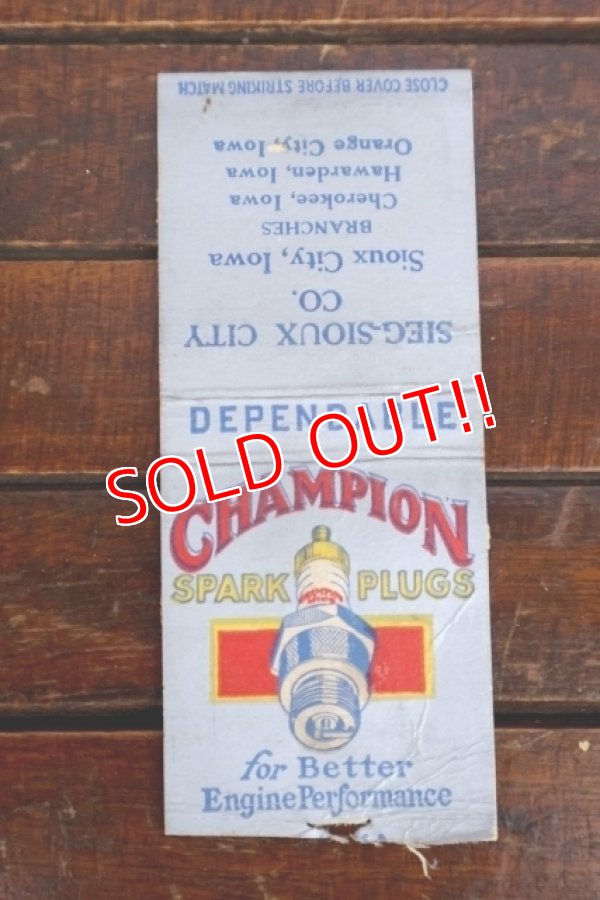 画像1: dp-260204-120 CHAMPION SPARK PLUGS 1940's Matchbook