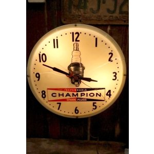 画像: dp-260303-04 CHAMPION SPARK PLUGS 1960's Lighted Wall Clock