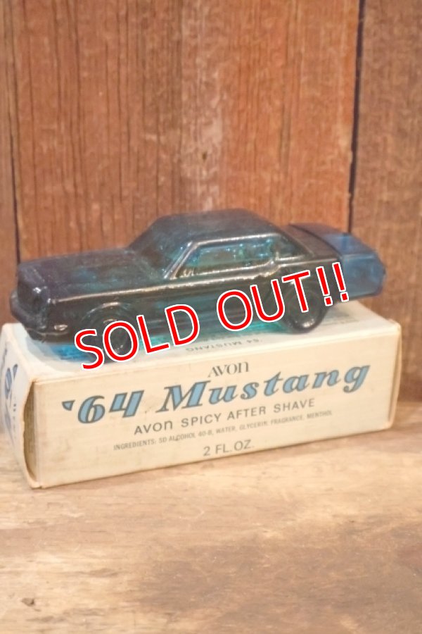 画像1: dp-260303-02 AVON / 1970's '64 Mustang  SPICY AFTER SHAVE GLASS BOTTLE