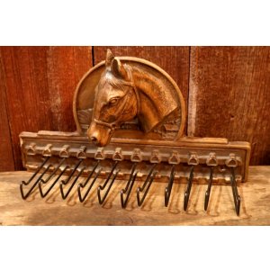 画像: dp-260303-09 Syroco Wood 1950's Horse Tie Belt Hold Hook