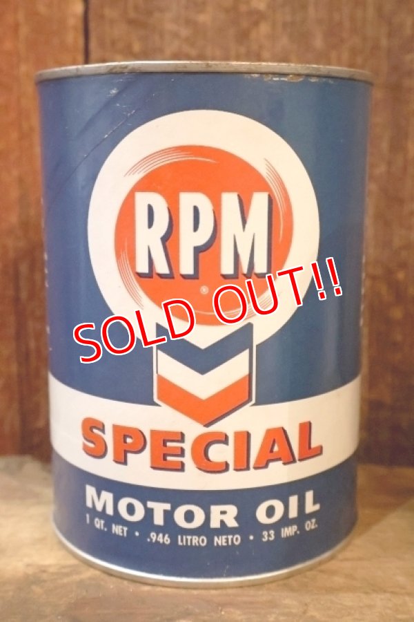 画像1: dp-260204-104 RPM SPECIAL MOTOR OIL 1950's ONE U.S. QUART CAN