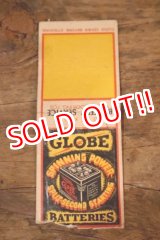 画像: dp-260204-120 GLOBE BATTERIES 1940's-1950's Matchbook