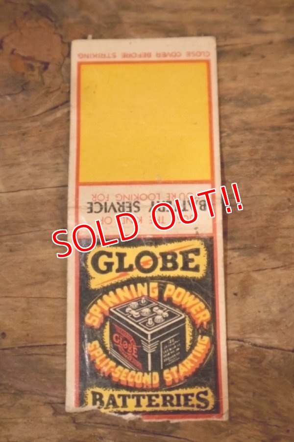 画像1: dp-260204-120 GLOBE BATTERIES 1940's-1950's Matchbook