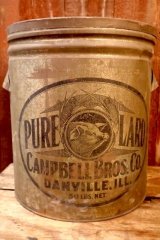 画像: dp-260322-04 CAMPBELL BROS. CO. 1920's-1930's PURE LARD CAN