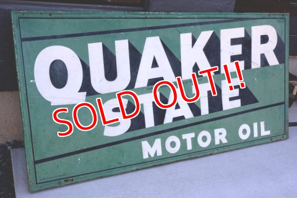 画像1: dp-260204-02  【※店頭ピックのみ】QUAKER STATE MOTOR OIL 1940's METAL SIGN