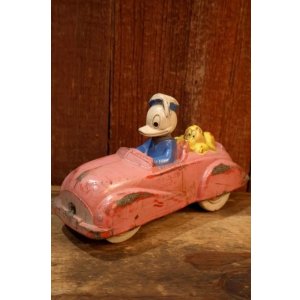 画像: ct-260401-18 Donald Duck & Pluto / SUN RUBBER 1930's-1940's Car Toy
