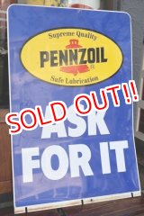 画像: dp-260401-11 PENNZOIL 1990's W-sided Metal Sign