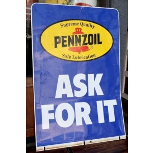 画像: dp-260401-11 PENNZOIL 1990's W-sided Metal Sign
