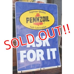 画像: dp-260401-11 PENNZOIL 1990's W-sided Metal Sign