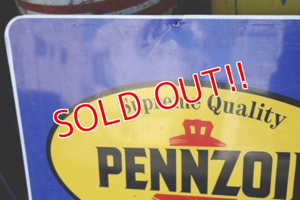 画像11: dp-260401-11 PENNZOIL 1990's W-sided Metal Sign