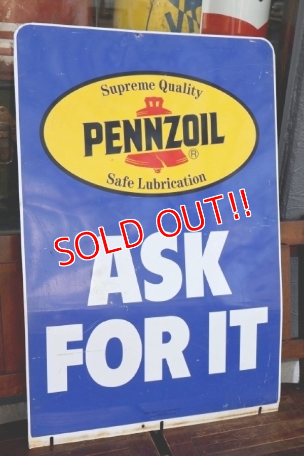 画像9: dp-260401-11 PENNZOIL 1990's W-sided Metal Sign