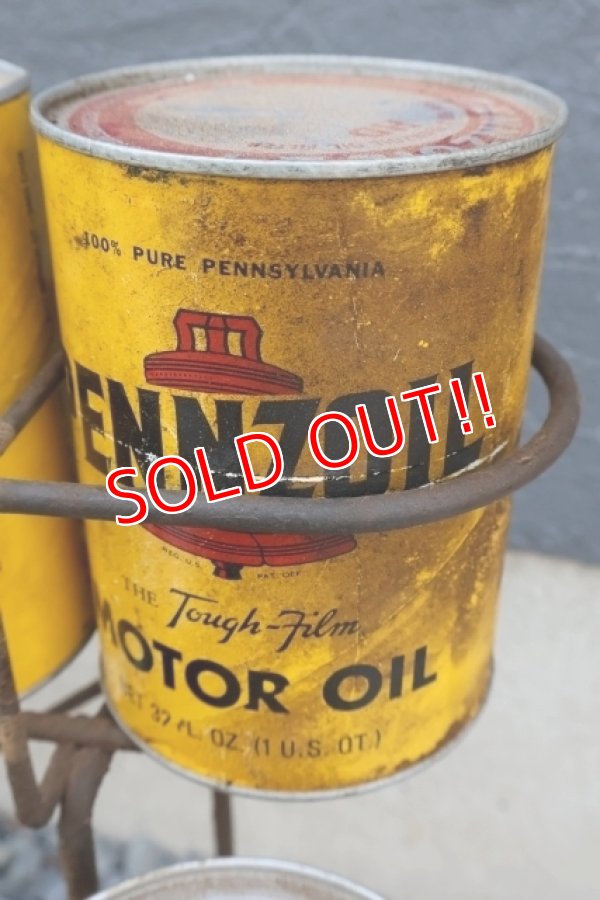 画像9: dp-260417-08 PENNZOIL 1970's ONE U.S. QUART OIL CAN DISPLAY RACK