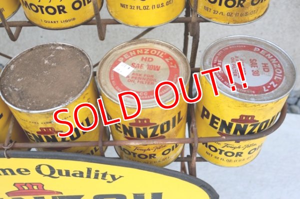 画像6: dp-260417-08 PENNZOIL 1970's ONE U.S. QUART OIL CAN DISPLAY RACK