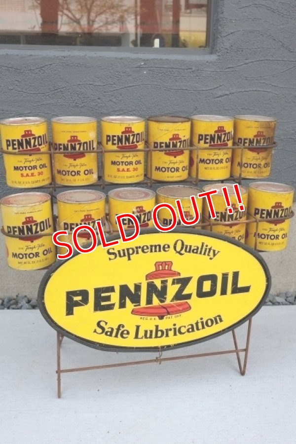 画像1: dp-260417-08 PENNZOIL 1970's ONE U.S. QUART OIL CAN DISPLAY RACK